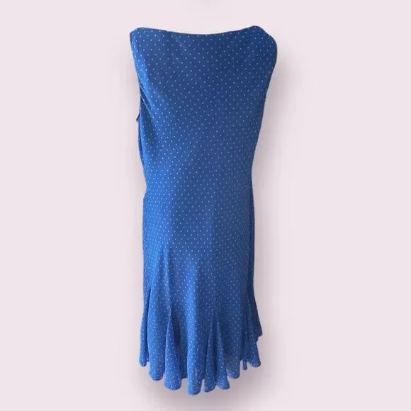 CHAPS | Blue Polka Dot Dress - Picture 6 of 7